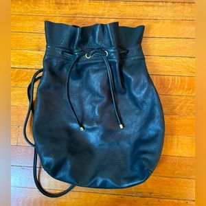 Cos leather drawstring backpack